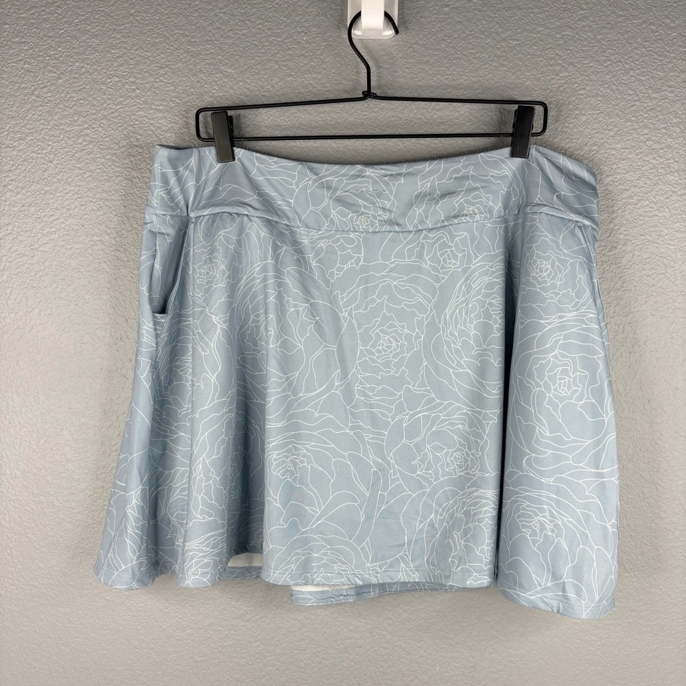 Adidas Pale Blue Floral Pattern Skort